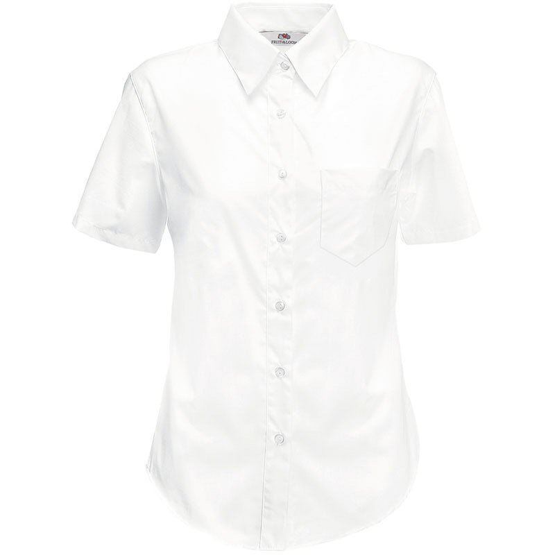 Poplin Bluse - Kurzarm in weiß