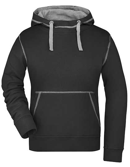 Ladies´ Lifestyle Hoody in black/grey heather