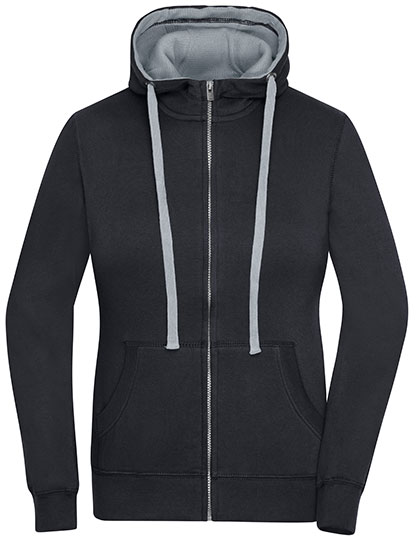 Ladies´ Lifestyle Zip-Hoody in black/grey heather